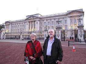 Native Elder Kathleen and Rev. Charles at Buckingham Palace, London, England, August 2010